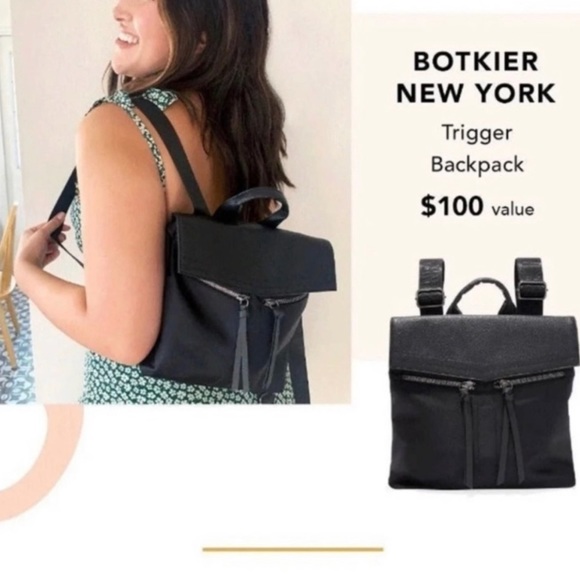 Botkier New York Backpack Bag Trigger Black Mini Backpack Small - Picture 3 of 4